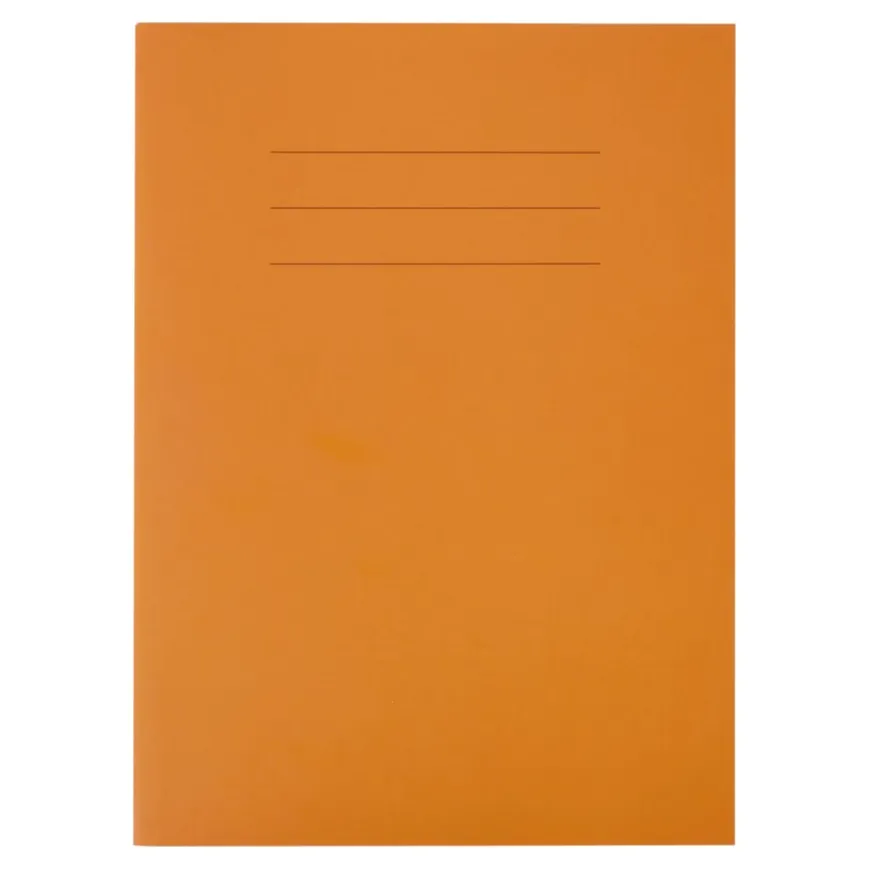A4 Choice Exercise Book 8mm Ruled Margin Orange 64pg 25pk