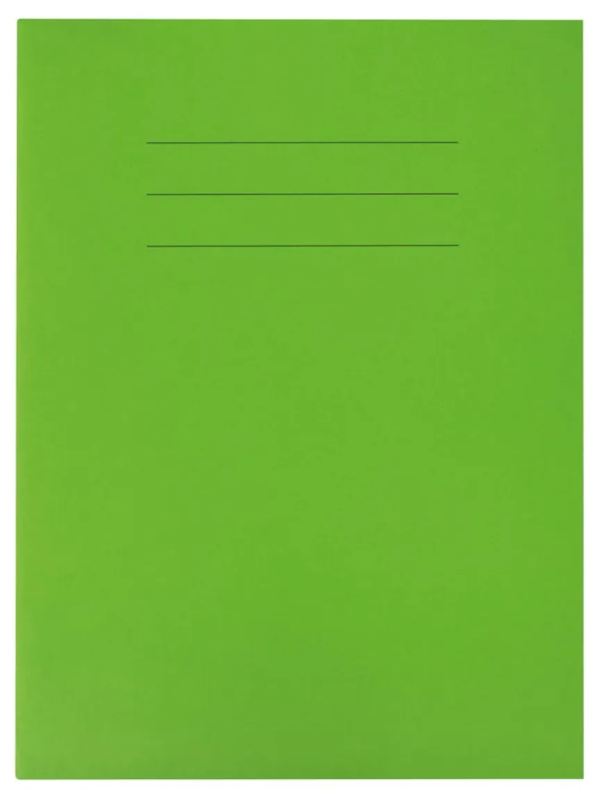 A4 Exercise Book 8mm Ruled Margin Green 64pg 25pk