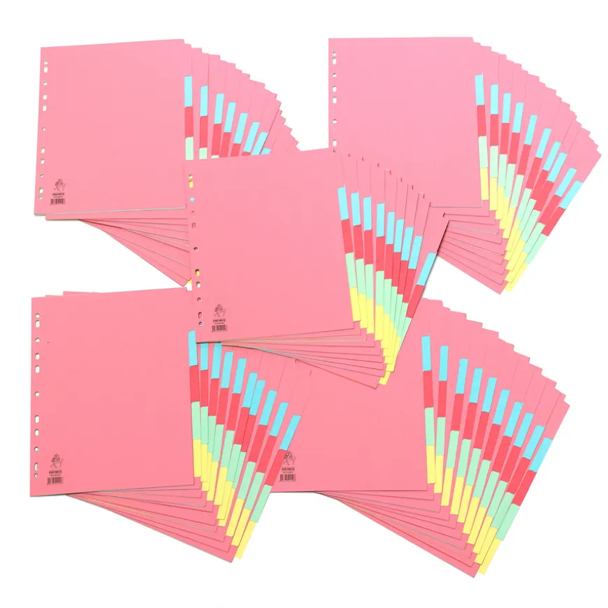 A4 Manilla File Dividers 5 Part 50 pk