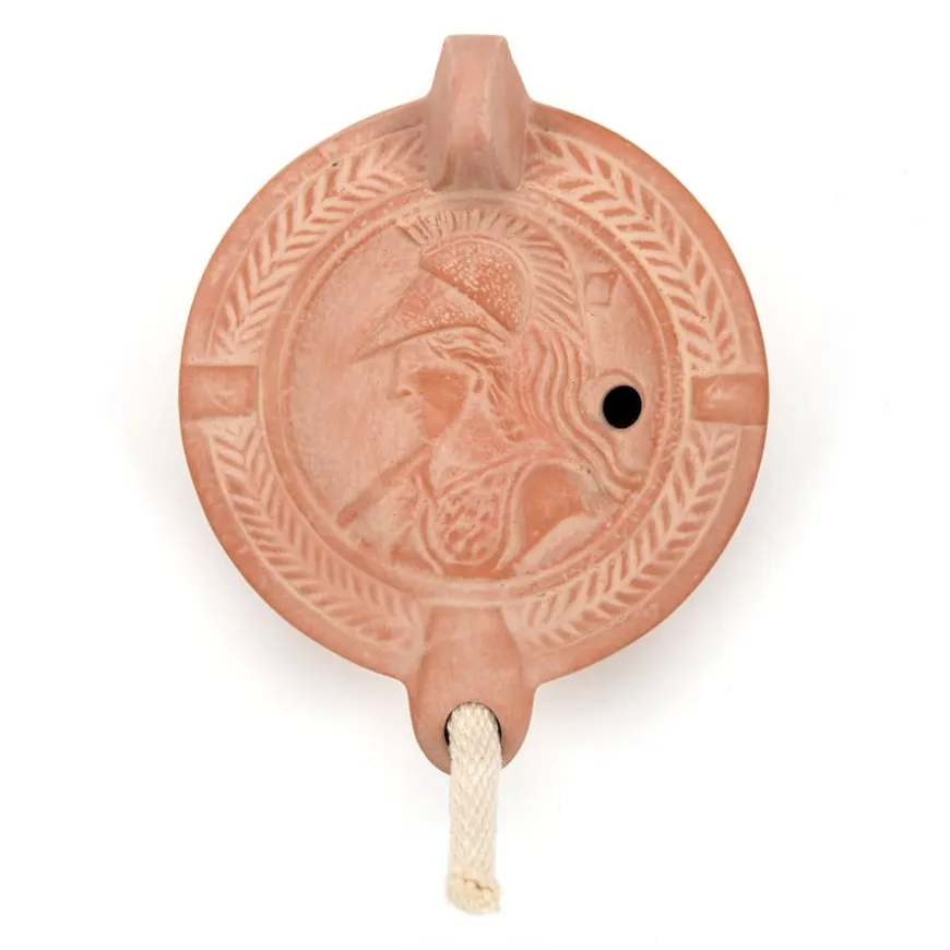 Ancient Greek Clay Oil Lamp D8cm