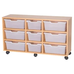 Assorted Cubby Tray Storage: 3 Tier with 9 Trays