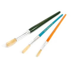 Assorted Round Short Hog Hair Paint Brushes 30pk