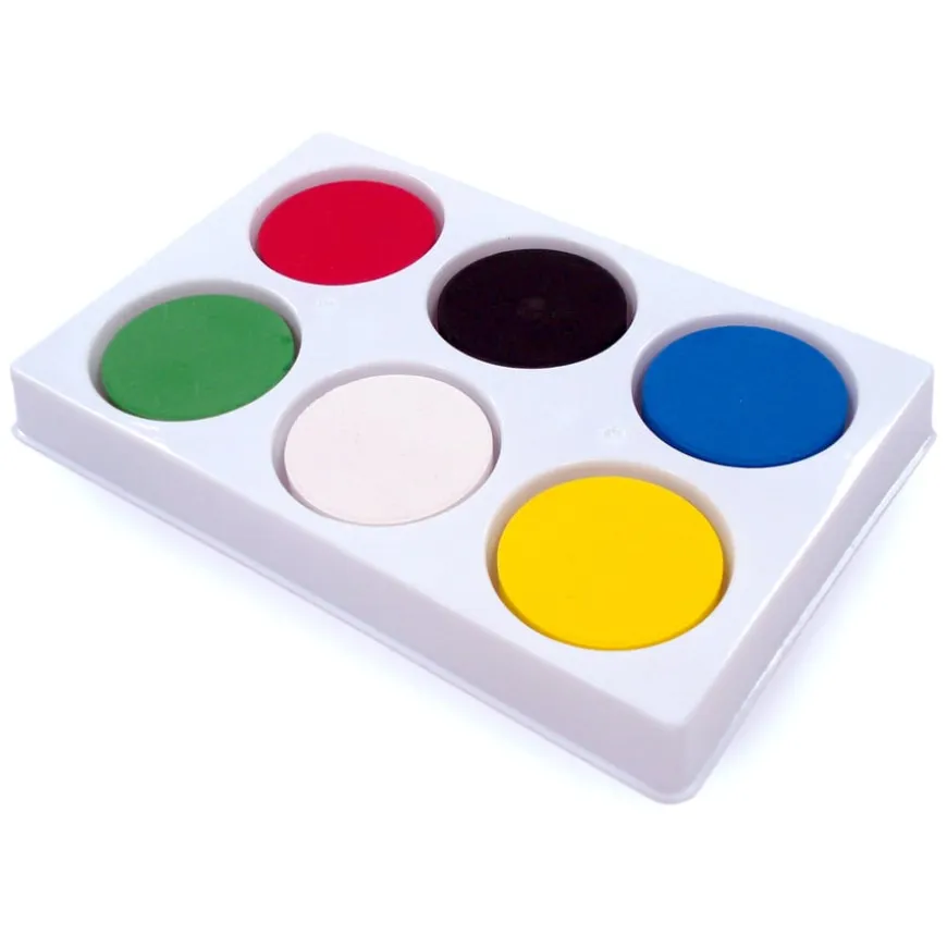 Assorted Tempera 6 Paint Blocks and Palette