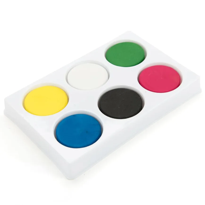 Assorted Tempera 6 Paint Blocks and Palette