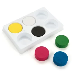 Assorted Tempera 6 Paint Blocks and Palette