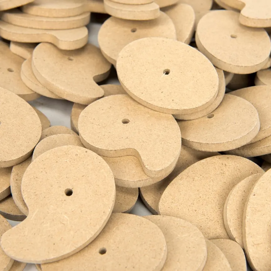 Assorted Wooden Cams 4mm Hole 90pk