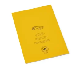 A4 Tinted Exercise Book 8mm Ruled Margin Yellow 48pg 10pk
