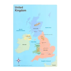 A3 Wipeable Map of the UK Double sided 10pk