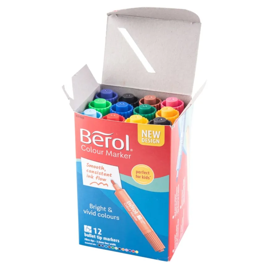 Berol® Colour Marker Pens Bullet Broad Tip Assorted Colours