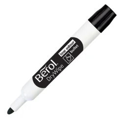 Berol® Drywipe Markers Bullet Tip Black 48pk