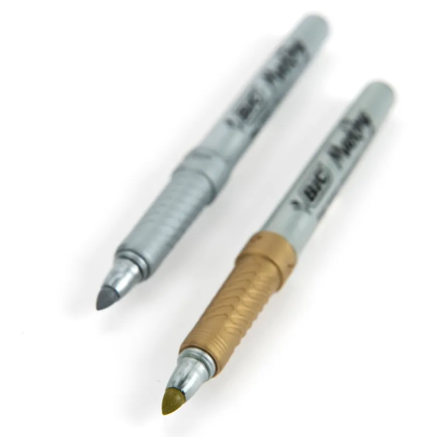 Bic Gold and Silver Metallic Pens 2pk