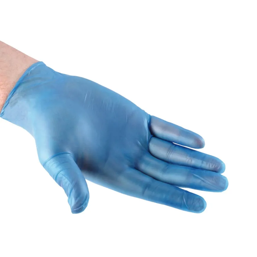 Blue Vinyl Powdered Gloves 100pk