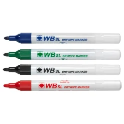 Budget Drywipe Pens Medium Tip Assorted 4pk