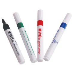 Budget Drywipe Pens Medium Tip Assorted 4pk