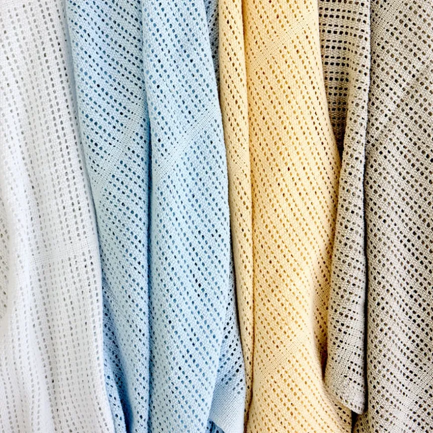 Cellular Cotton Soft Cot Blankets 150x100cm