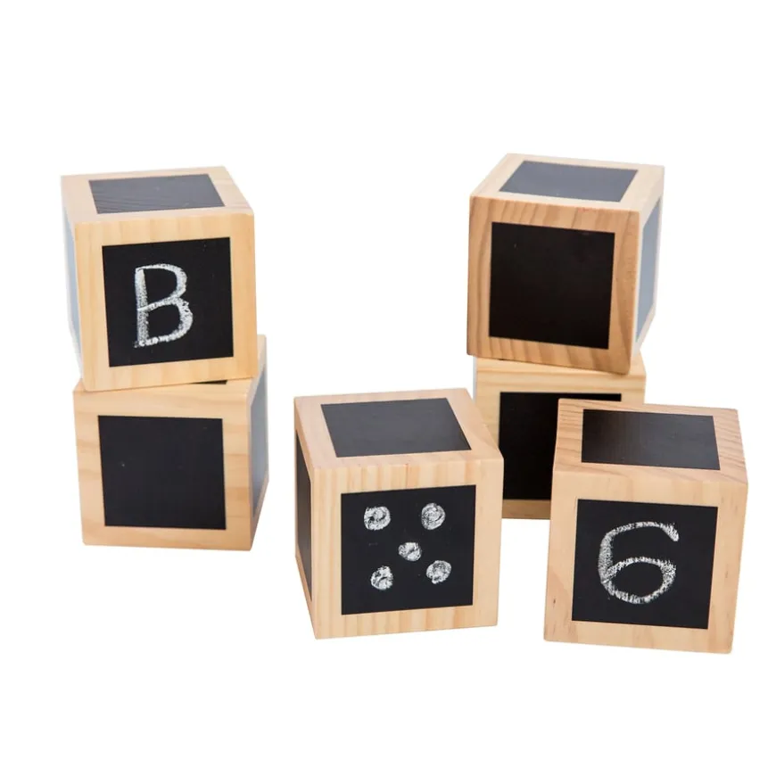 Chalk Wooden Cubes 6pk