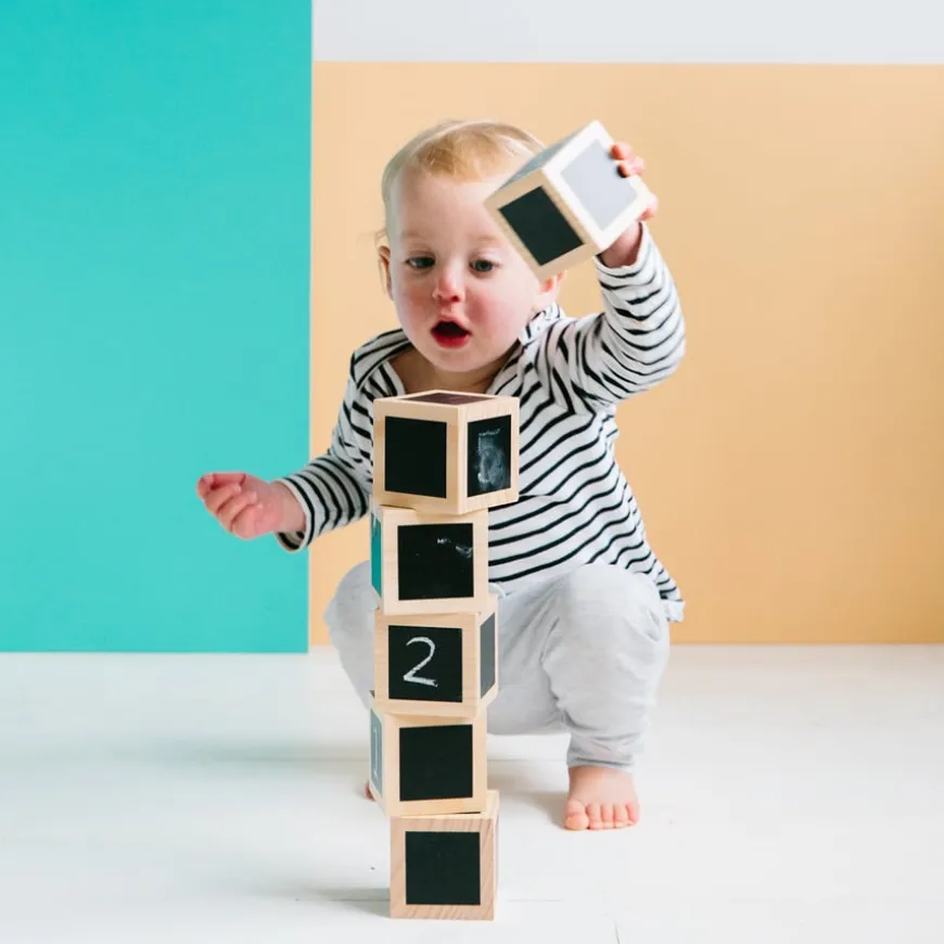 Chalk Wooden Cubes 6pk