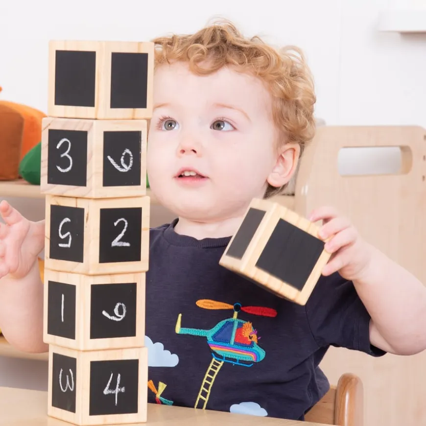 Chalk Wooden Cubes 6pk