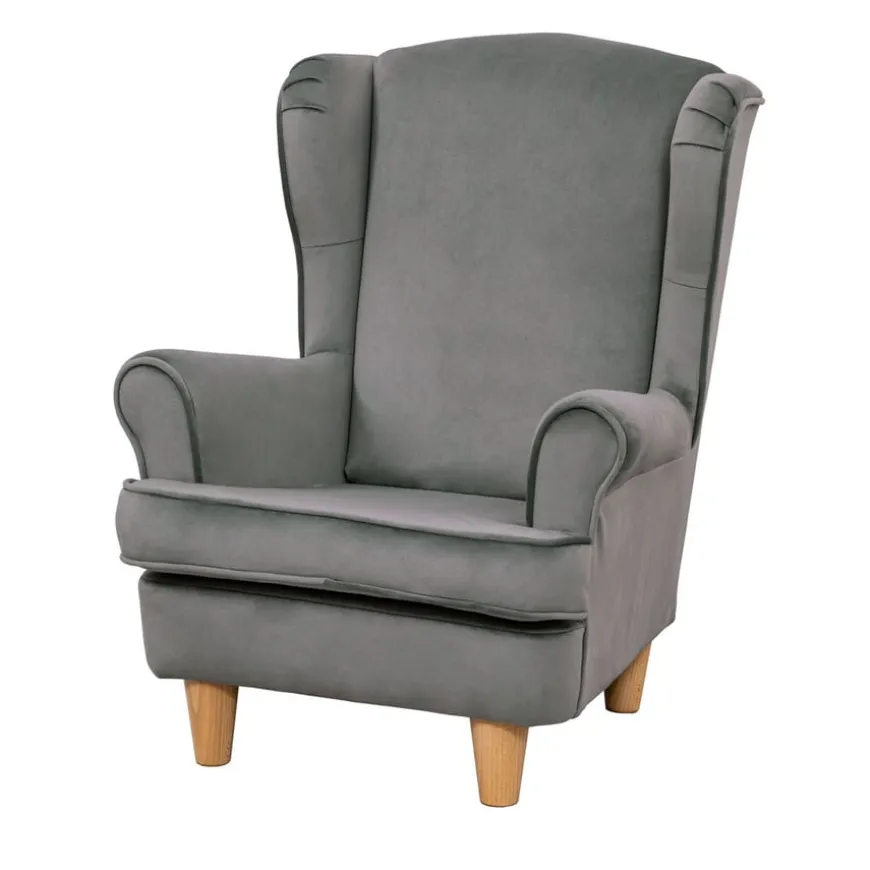 Children's Velvet Wingback Chair