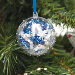 Clear Fillable Acrylic Christmas Baubles 65mm 12pk