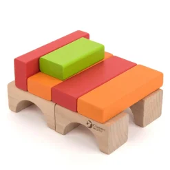 Coloured Wooden Building Blocks 100pk
