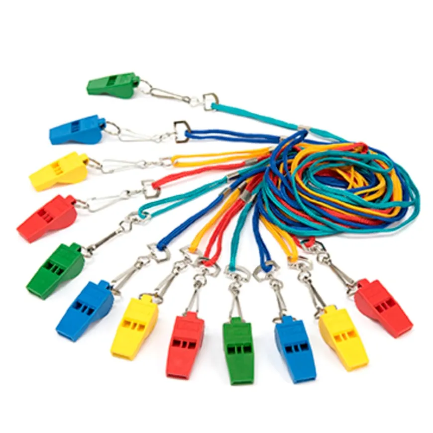 Colourful Plastic Whistles 12pk