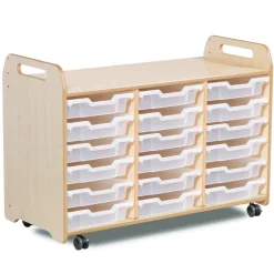 3 Column Tray Storage inc 18 Shallow Trays Translucent Trays