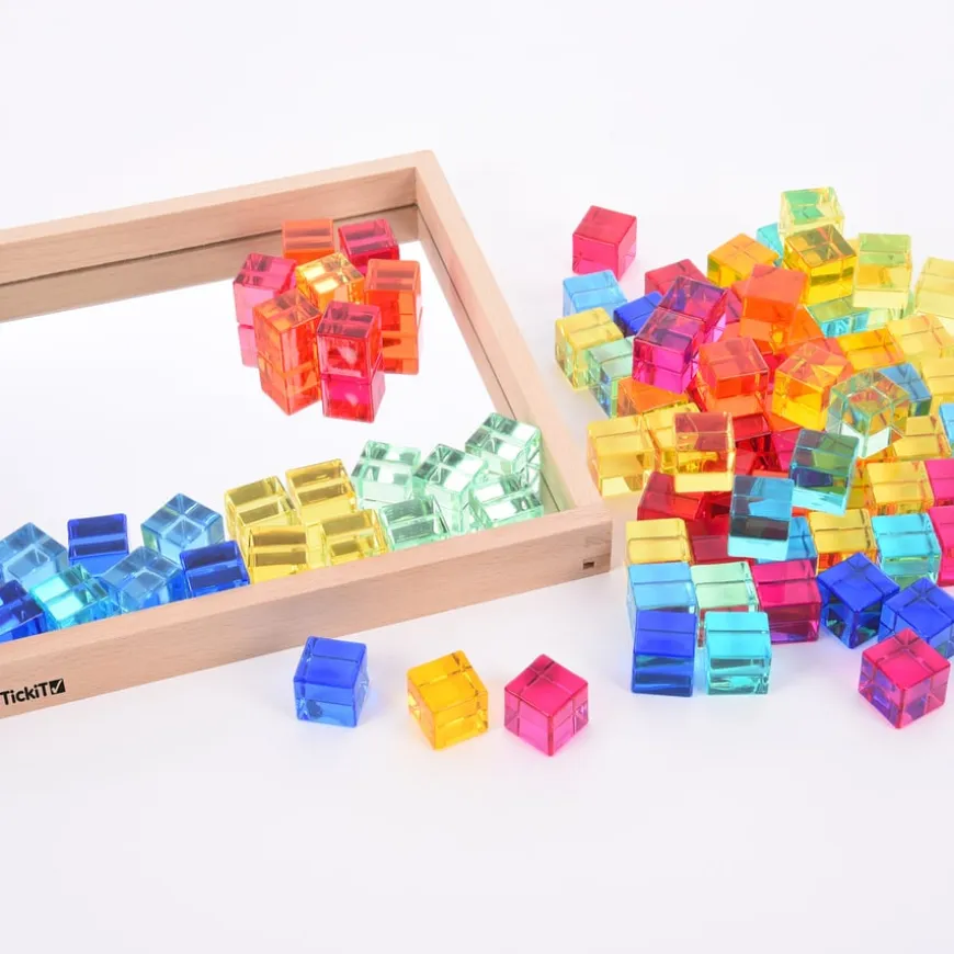 Construction Set Acrylic Gems and Mirror Tray 101pcs