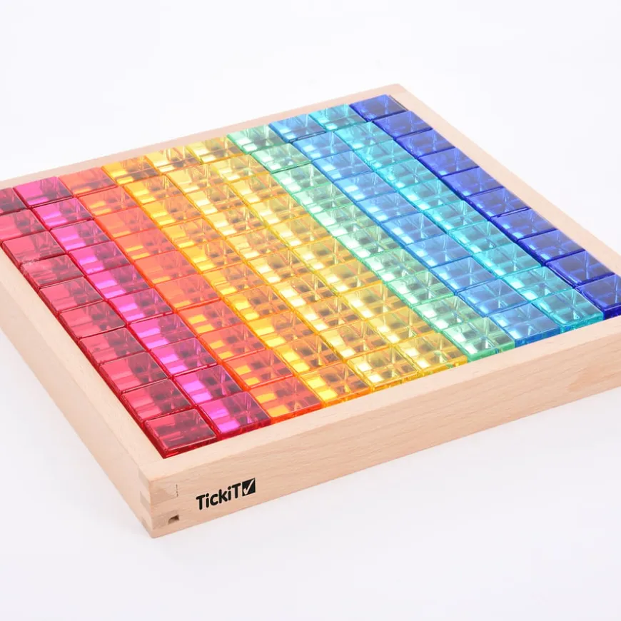 Construction Set Acrylic Gems and Mirror Tray 101pcs