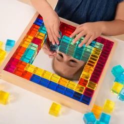Construction Set Acrylic Gems and Mirror Tray 101pcs