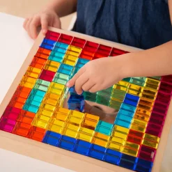 Construction Set Acrylic Gems and Mirror Tray 101pcs