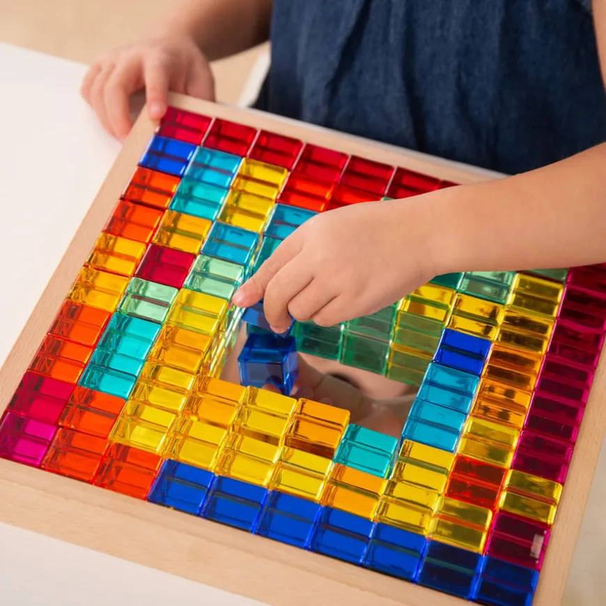 Construction Set Acrylic Gems and Mirror Tray 101pcs