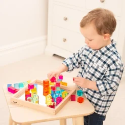 Construction Set Acrylic Gems and Mirror Tray 101pcs