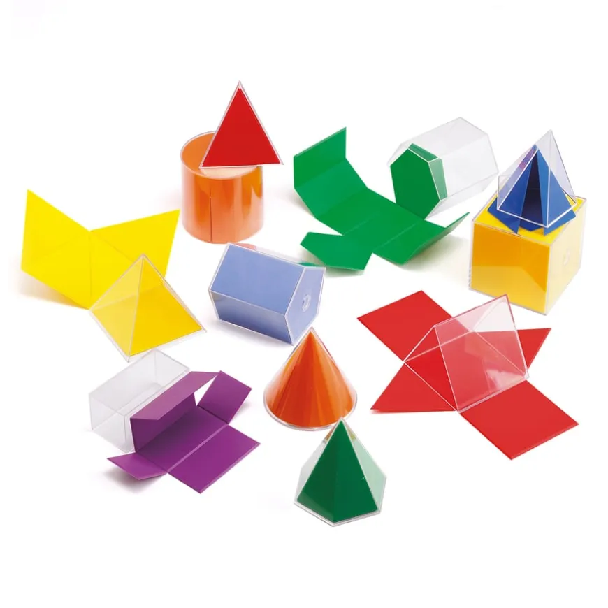 2D and 3D Geometric Shapes 12pcs