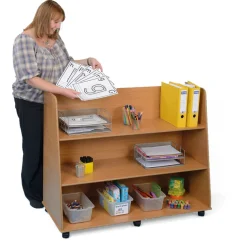 Deep Freestanding Bookcase Unit Beech