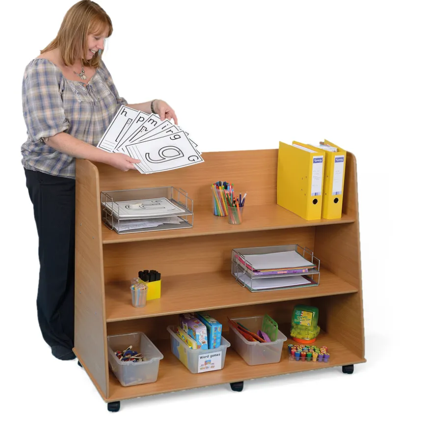 Deep Freestanding Bookcase Unit Beech