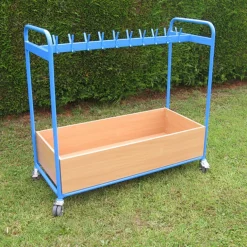 Double Sided Blue Cloakroom Trolley