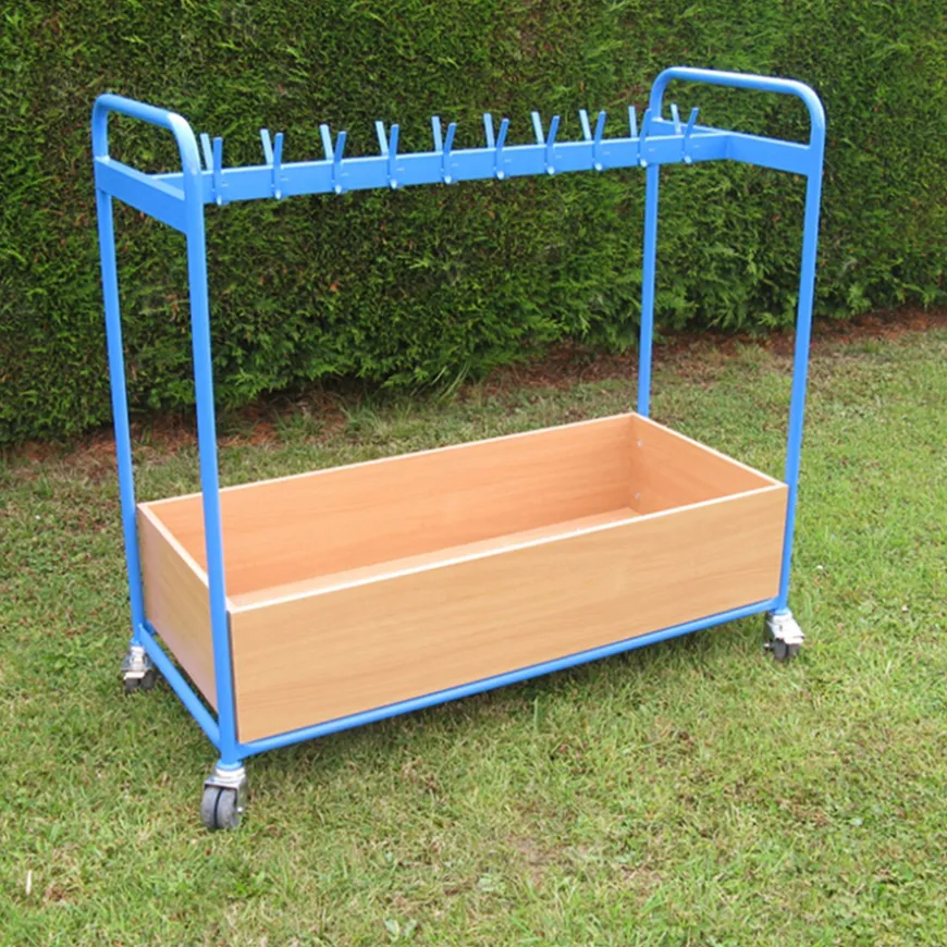 Double Sided Blue Cloakroom Trolley