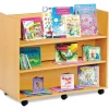 Double Sided Book Display Unit with Horizontal Shelves