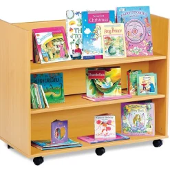 Double Sided Book Display Unit with Horizontal Shelves