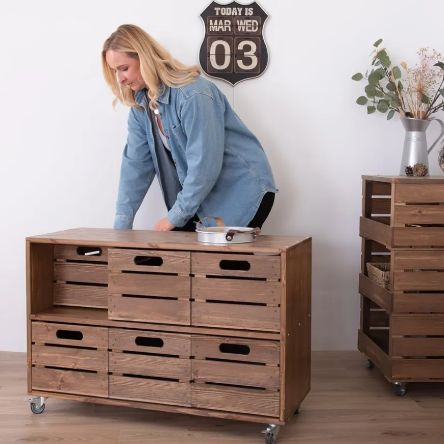 Double Sided 6 Crate Mobile Unit