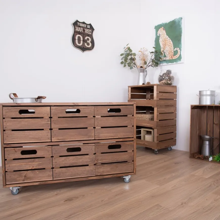 Double Sided 6 Crate Mobile Unit