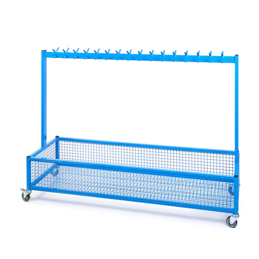Double Sided Metal Cloakroom Trolley H119 x W161 x D53cm