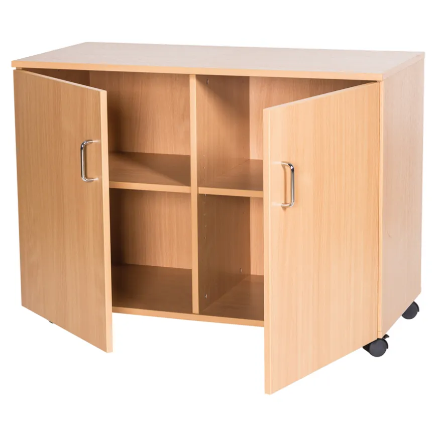 Double Storage Shelf Mobile Cupboard