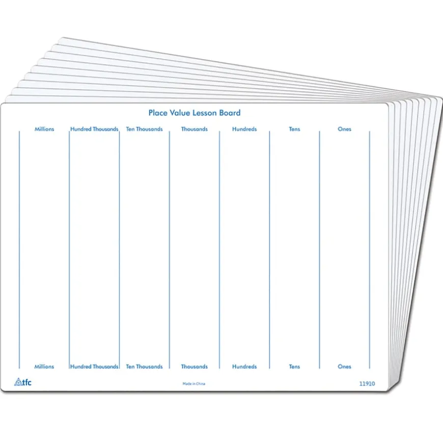 Dry Wipe Place Value Lesson Board 30pk