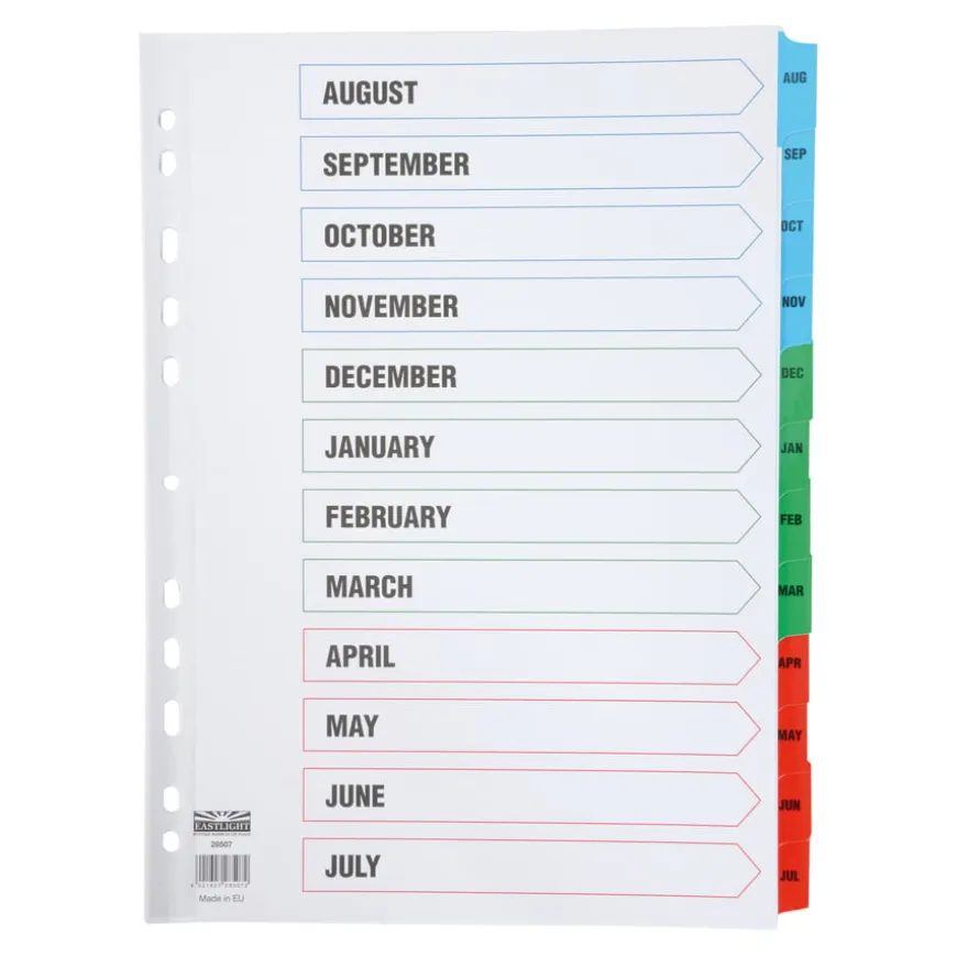 EASTLIGHT A4 Academic Year Index Dividers