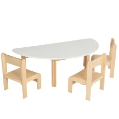 Essentials White Semi Circle Table