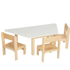 Essentials White Trapezoidal Table