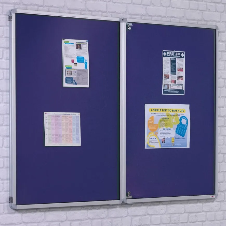 FlameShield Tamperproof Corridor Noticeboards Double Door