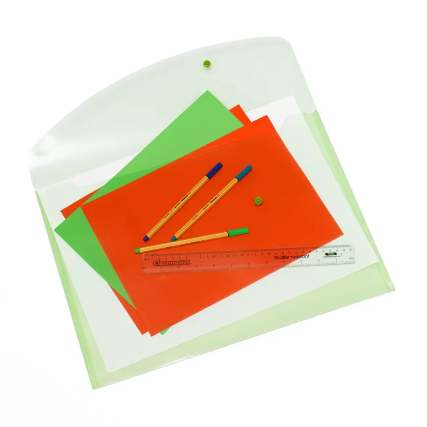 Foolscap Plastic Wallet Folder A4 Pastel